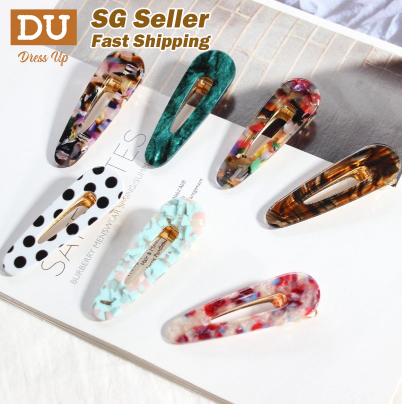 [SG | Vintage] Hair Clips Hair Barrettes for Women and Girls, Fashion Acetate Hair Clip Barrette Set, Great Hair Accessories for Parties Birthdays Everyday Hair Styling