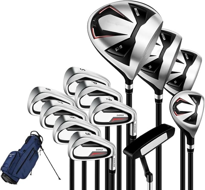 Full Set Golf Club Set,12-Piece Complete Set: Titanium Alloy Woods, Hybrid Clubs, Stainless Steel Irons, High Forgiveness Putter & Golf Bag