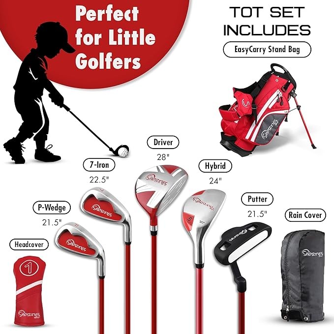 38"-42" Red Golf Clubs Right Orientation + Practice Balls